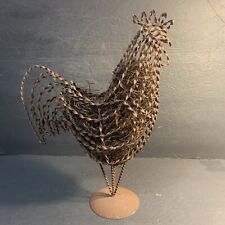 Rustic Rooster Planter Twisted Metal Sculpture Farmhouse Folk Art Indoor/Outdoor picture