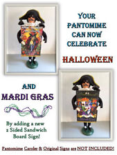 SANDWICH BOARD SIGNS FOR BYERS CHOICE CAROLERS / HALLOWEEN & MARDI GRAS picture