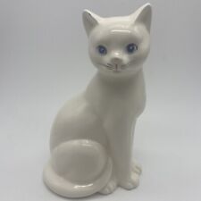 Vintage Takahashi Japan White With Stunning Blue Eyes Porcelain Figure EUC  A5 picture