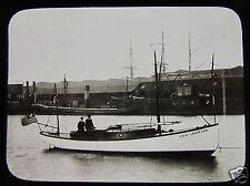 Glass Magic Lantern Slide ABIEL ABBOT LOW MOTOR BOAT C1902 NEW YORK TO ENGLAND picture
