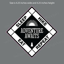OD-101 Eat Sleep Hike Repeat Adventure Awaits Hiking Bumper Sticker Window Decal picture