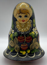 Russian Matryoshka Hand Painted Chime Wobble Bell Doll Roly Poly 5.5” picture