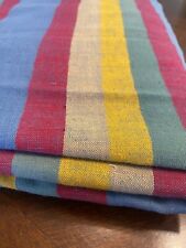 Vtg 100% Cotton Madras Big Stripe Bedspread Coverlet Sofa Throw All Seasons picture