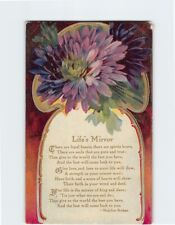 Postcard Life's Mirror Poem by Madeline Bridges Flower Art Print picture