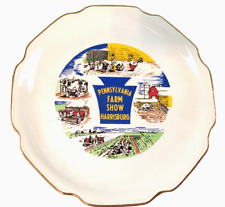 Vintage Mid Century State Souvenir Plate PENNSYLVANIA Farm Show Harrisburg RARE picture