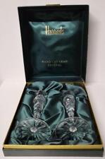 RARE RARE HARROD'S LONDON SET OF 2 CANDLE STICKS CLEAR CRYSTAL CANDLESTICKS picture