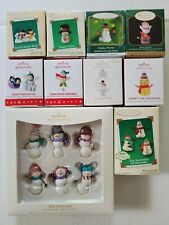 Lot of 10 Hallmark Keepsake Ornaments - Snowmen Miniatures picture