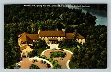 Mitchell IN-Indiana, Aerial View Spring Mill Inn, State Park, Vintage Postcard picture