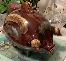 VINTAGE  HULL  ART POTTERY  CORKY PIG PIGGY BANK  Adorable  #197 picture