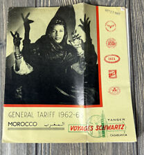 Vintage 1962-63 General Tariff Morocco Tanger Voyages Schwartz Casablanca  picture