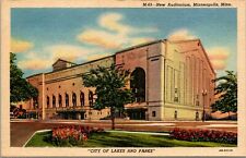 Vtg 1930's New Auditorium Minneapolis Minnesota MN Linen Postcard Lakers picture