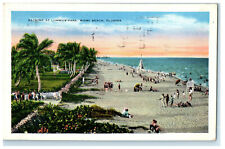 1934 Bathing at Lummus Park Miami Beach Florida FL Cancel Posted Postcard picture