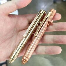 Brass Red Copper Titanium EDC Clip Ball Pen Signature Pocket Outdoor Tools Pen picture