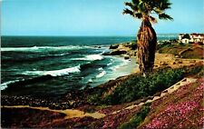 La Jolla California Scenic Coastal Landscape Ocean Waves Chrome Postcard picture