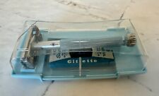 Vintage Lady Gillette Blue Starburst DE Safety Razor TTO Set/1966 L2/NICE picture