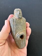 antique Native American stone pipe. Bird man picture
