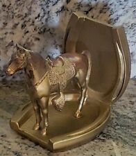 Vtg 50's 60's Bronze/Copper Speltor Trojan Horse Bookend Doorstop Western MCM picture