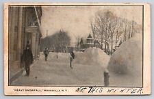 Heavy Snowfall Mannsville New York NY Blizzard c1910 Postcard picture