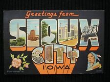 Vtg Large Letter Greetings from Sioux City Iowa Multiview Posted 1948 picture