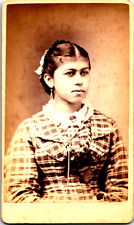 Antique 1860s Carte de Vista CDV Photo Young Woman Wooster, Ohio by W. H. Harry picture
