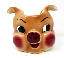 Vintage Chef Porky Head Vase Kelvin Exclusives Japan Ceramic Pig Planter Jar picture