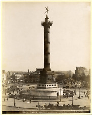 L.P. France, Paris, Place et Colonne de la Bastille Vintage Albumen Print. Shooting picture