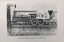 Old Wood Burning Engine -Steam Locomotive on the Erie RR Photo Train Postcard picture