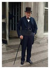 WINSTON CHURCHILL AT THE WHITE HOUSE WW2 5X7 COLORIZED PHOTO picture