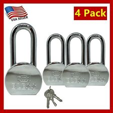 4 Pack Heavy Duty Long Master Lock Steel Maximum Protection Padlock with 3 Keys picture