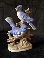 Vintage Porcelain Bluebirds on Tree Branch Made In Japan picture