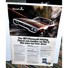 1970 1971 Plymouth Sebring Car Vintage Print Ad 70s picture