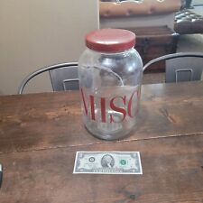Vintage 1970s Glass Canister Jar MISC Large w/ Lid Container Junk Organizer picture