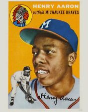 Vintage Hank Aaron Card Art Baseball Collectible 3 sizes picture
