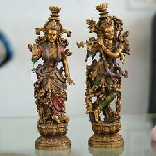 Handmade Radha Krishna Statue Couple Statue God of Lovers, Divine Temple Gifts picture