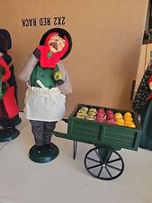 Byers Choice Carolers Cries of London Fruit Vendor w/ Cart 1999 Apple Man picture