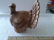Wooden carved turkey for fall Thanksgiving table decor picture