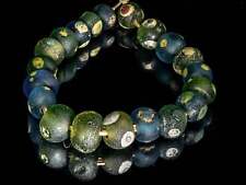 Ancient Islamic Period Evil Eye Glass Beads in Blue and Green CRJP097 picture