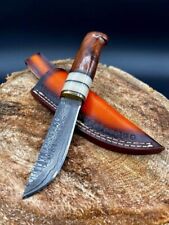 New Custom Handmade Lovely Real Damascus Steel Bowie Skinner With Leather Sheath picture