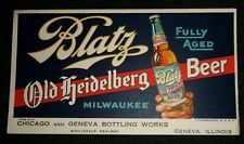Nice Blatz Old Heidelberg Beer Heavy Paper Ink Blotter, Milwaukee Wisconsin picture