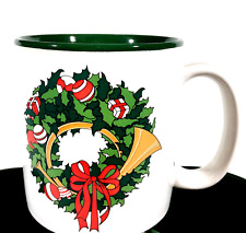 Christmas Holiday Mug Coffee Cup Wreath French Horn 8 Available LikeNew picture