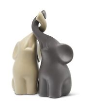 Vaudagio Loving Pair of Elephants in Beige & Grey - Modern Ceramic Sculpture ... picture