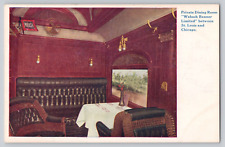 Postcard Wabash Railroad Banner Limited Private Dining Room picture