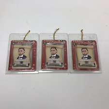 Abe Lincoln Double Sided Porcelain Christmas Ornament New Lot Of 3 picture