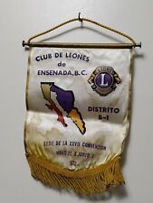 VTG 1972 Lions Club /De Leones Banner Flag District /Distrito B-1 Ensenada, B.C. picture