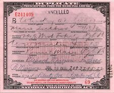 Prohibition Era Prescription Form for Medicinal Liquor Pittsburgh, PA RX RARE #3 picture