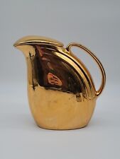 Rare Hall Gold Nora Pitcher With Lid MCM Art Deco picture