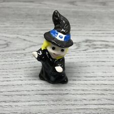 Vintage Small Witch Blonde Hair Hand Painted Glazed Halloween Ceramic 3.25