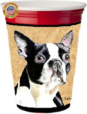 SC9140RSC Boston Terrier Red Cup Hugger Cup Cooler Sleeve Hugger Machine Washabl picture