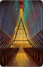 Postcard Interior View O Protestant Chapel Air Force Academy Colorado [cd] picture