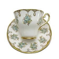 Vintage Salisbury Blue & Gold Flower  Tea Cup & Saucer England Fine Bone China picture